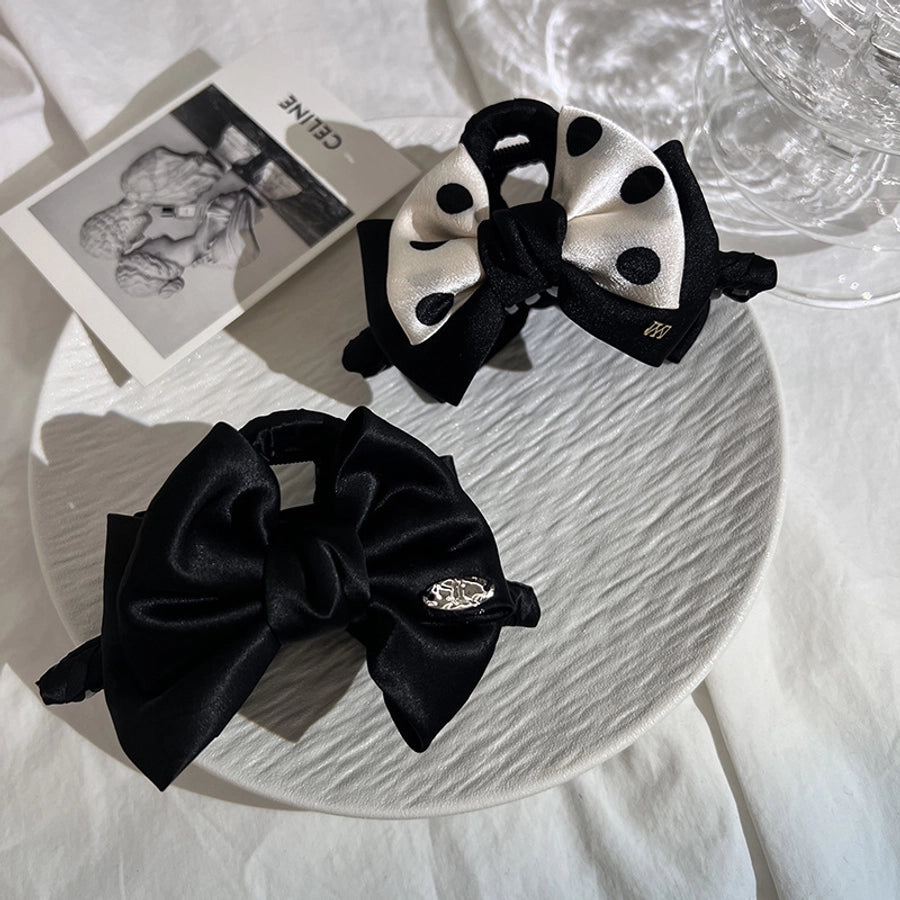 Women's Casual Simple Style Polka Dots Bow Knot Cloth Handmade Hair Claws
