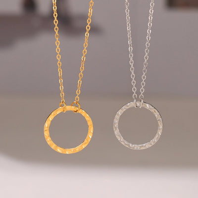 Jewelry Exaggerated Vacation Simple Style Circle Titanium Steel Pendant Necklace Necklace