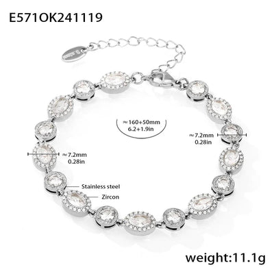 Elegant Luxurious Geometric 304 Stainless Steel 18K Gold Plated Zircon  Bracelets In Bulk