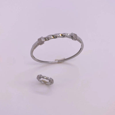 Jewelry Vintage Style Classic Style Geometric Copper Zircon Rings Necklace Jewelry Set