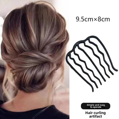 Lazy hair dish artifact meatball head comb hair comb hair clip inverted U-shaped hair clip professional styling headdress hair fork women