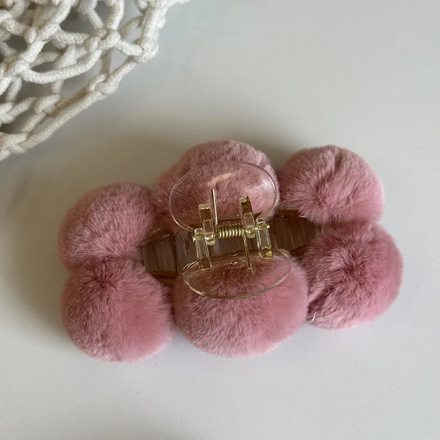 simple style classic style solid color plastic plush hair claws