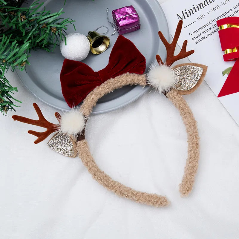 Christmas Fashion Women'S Antlers Flocking Handmade Hair Band