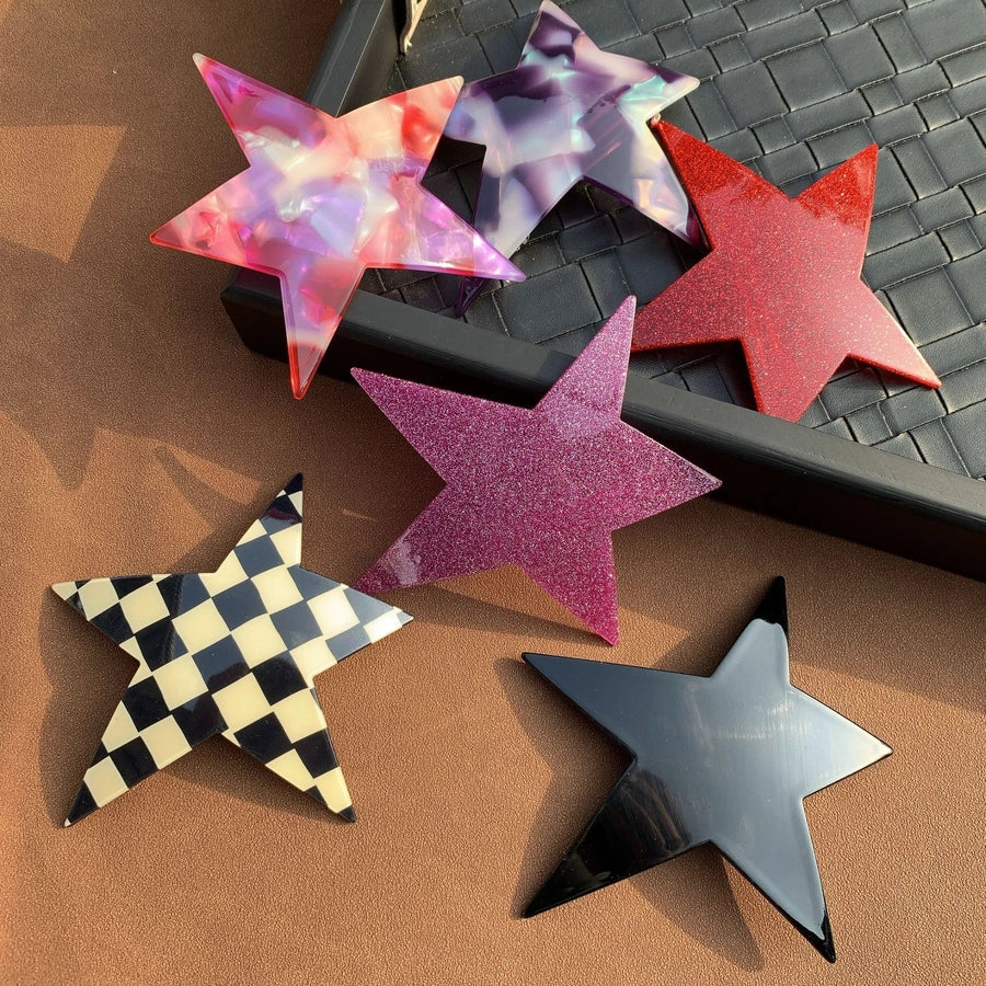 y2k tie dye star acetic acid sheets hair clip