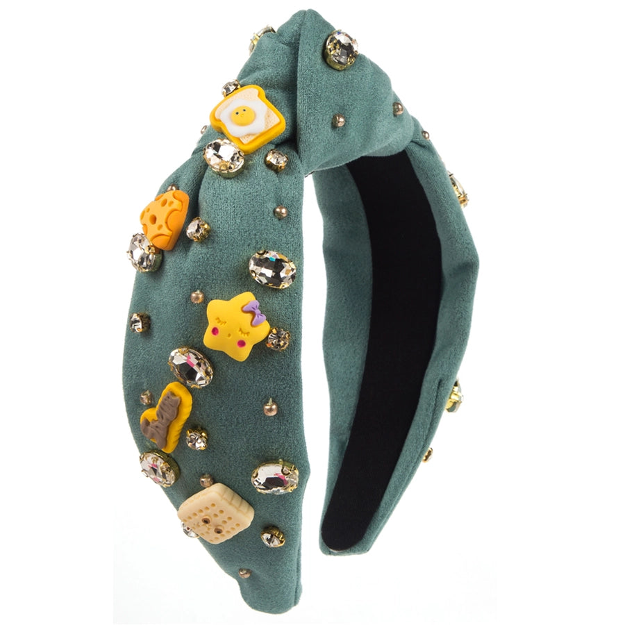 women's sweet simple style ice cream flannel inlay artificial pearls hair band