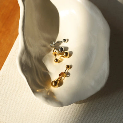 1 Pair Elegant Simple Style Water Droplets 304 Stainless Steel 18K Gold Plated Ear Studs