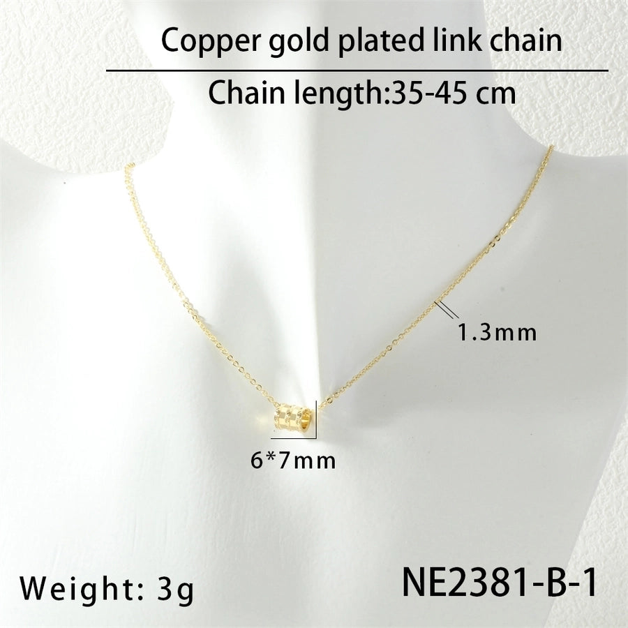 Jewelry Lady Simple Style Geometric Copper Zircon Necklace