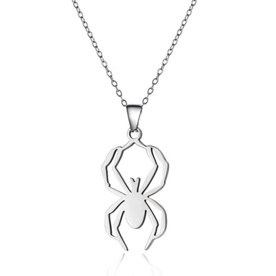 Jewelry Funny Pumpkin ghost Spider 201 Stainless Steel Asymmetrical Hollow Out Pendant Necklace
