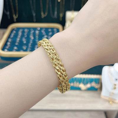 Simple Style Commute Geometric Grain 18K Gold Plated Gold Plated 304 Stainless Steel  Bangle