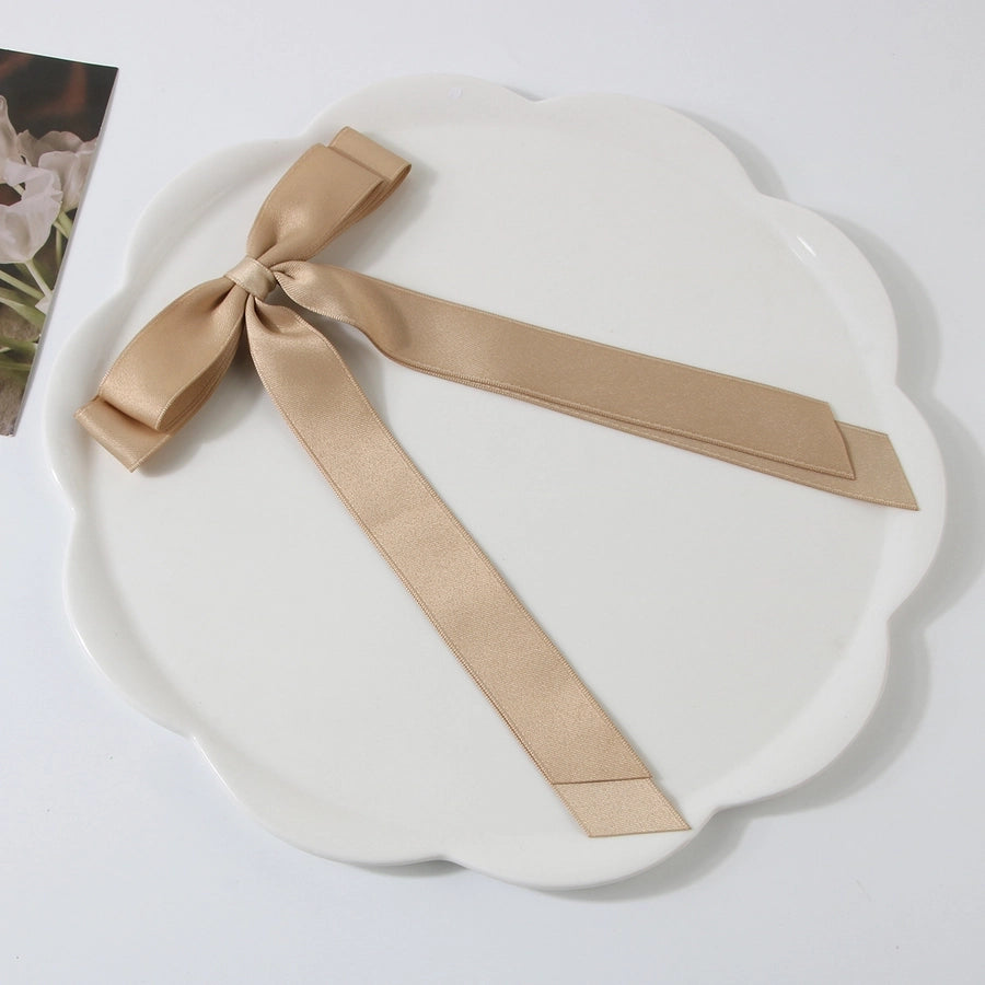 Guanyang  New Arrival 2.5cm Polyester Cotton Double Bow Barrettes Duckbill Clip Sweet Hair Pin Bar Shaped Hair Clip