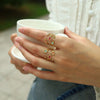 Jewelry IG Style Vacation French Style Geometric 304 Stainless Steel Zircon 18K Gold Plated Open Rings