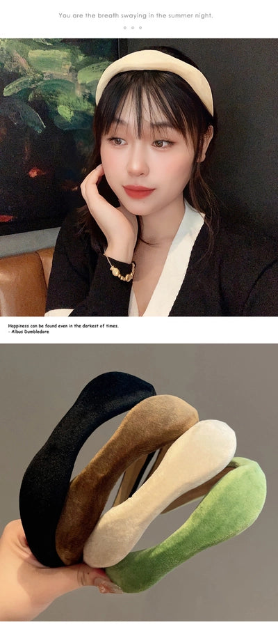 women's sweet solid color suede hair band