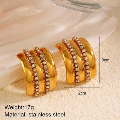 1 Pair Retro Simple Style Classic Style Geometric Heart Shape Bow Knot Plating 304 Stainless Steel Ear Studs