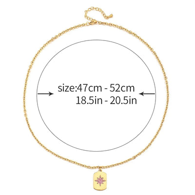 Jewelry Vintage Style Irregular Round Square 304 Stainless Steel Rhinestones Plating Inlay Pendant Necklace