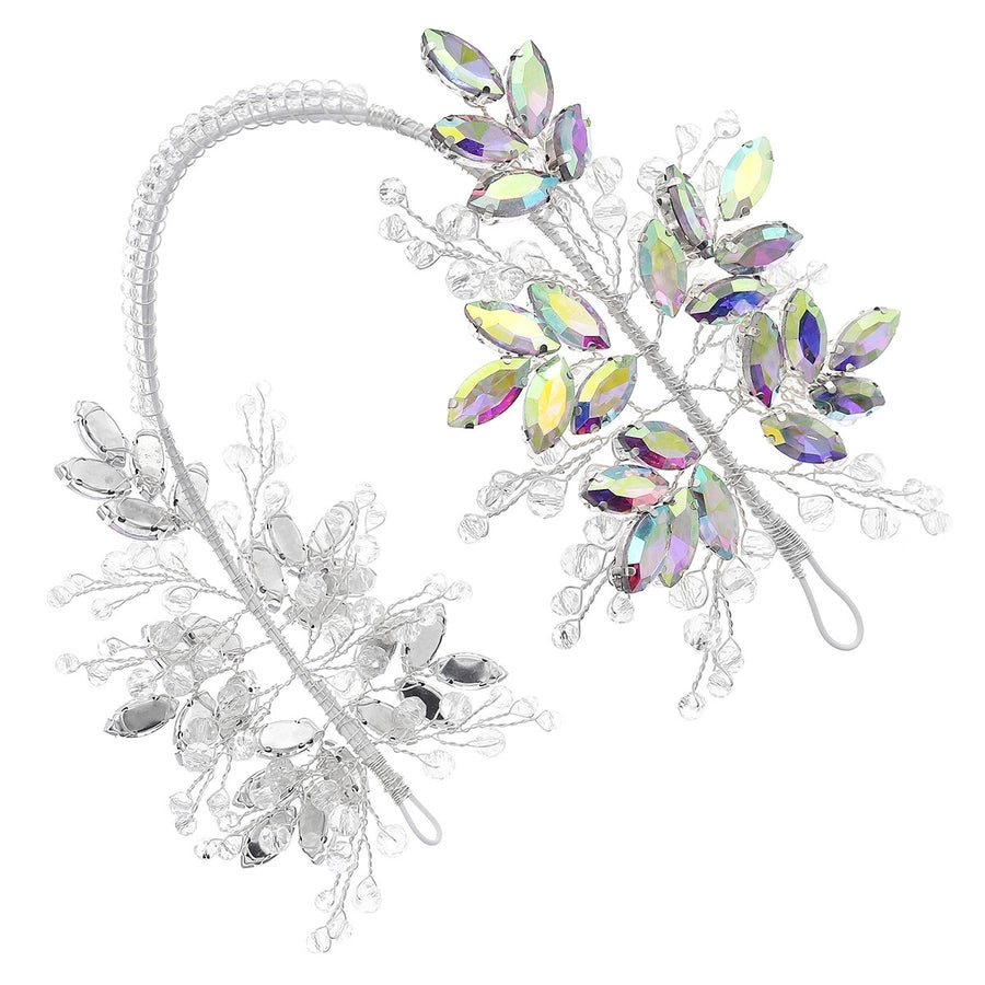 Women's Elegant Shiny Leaf Alloy Inlay Rhinestones Hair Band