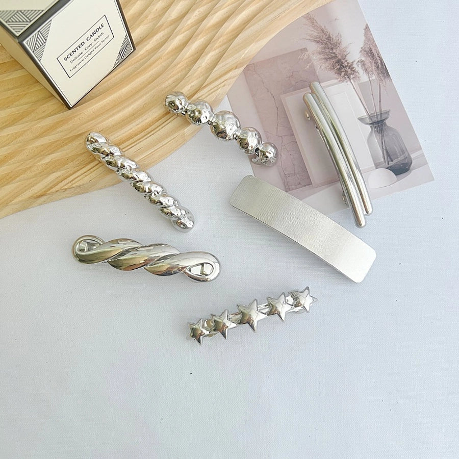 Women's Casual Simple Style Solid Color Alloy Plating Hair Clip
