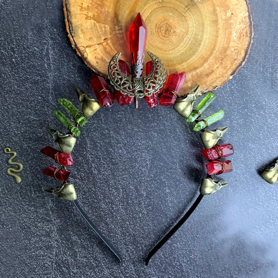 retro geometric crystal handmade hair band