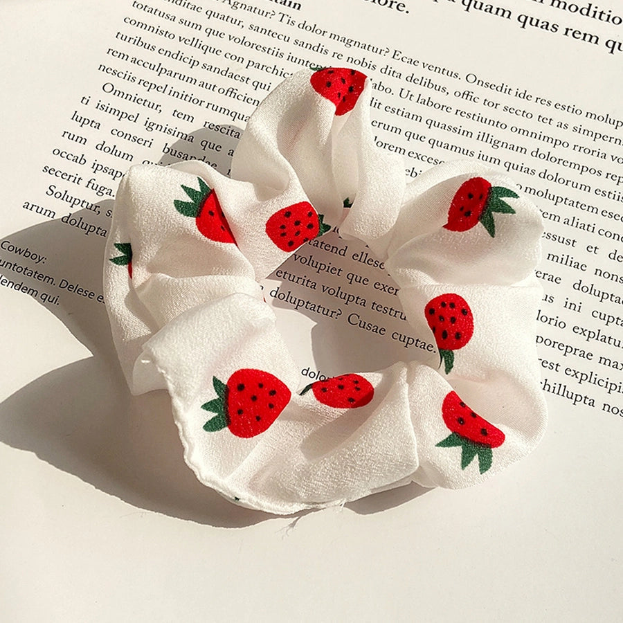 fashion fruit pattern children's hair scrunchies