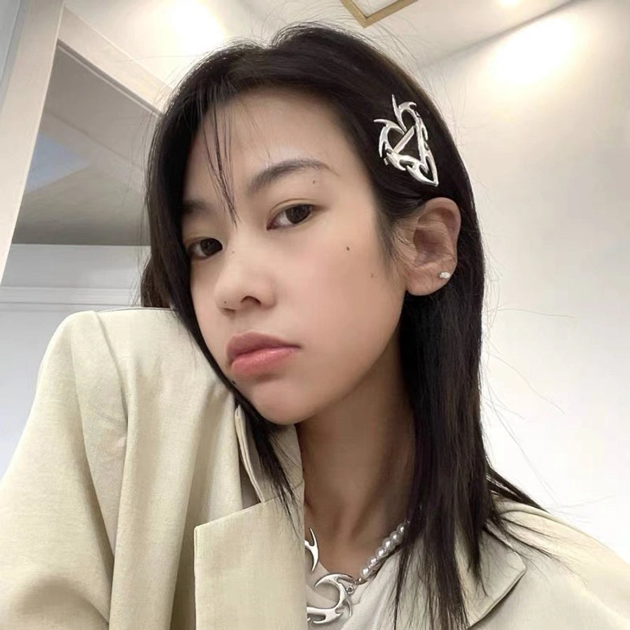 fashion heart shape alloy plating hair clip 1 piece