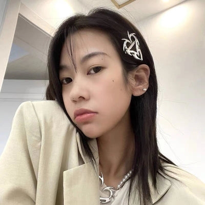 fashion heart shape alloy plating hair clip 1 piece