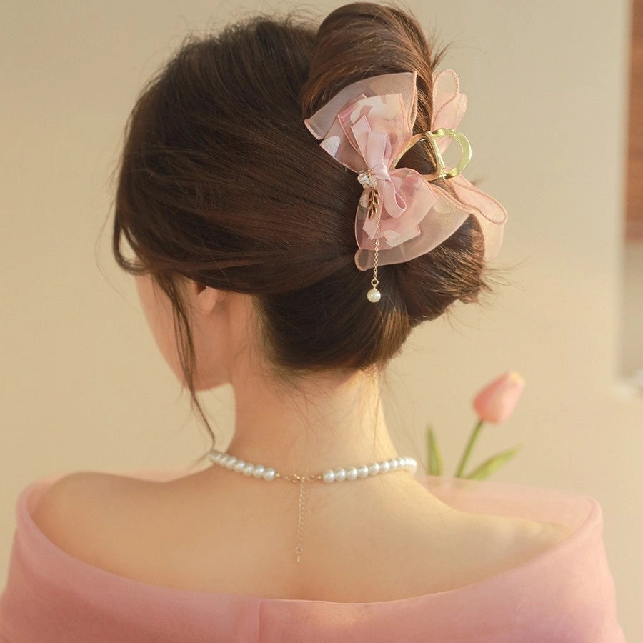 Women's Sweet Simple Style Bow Knot Cloth Hair Claws
