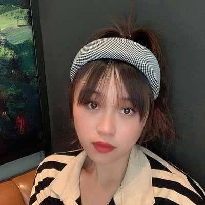 2021 new korean sponge headband female retro wide-side hair accessories female