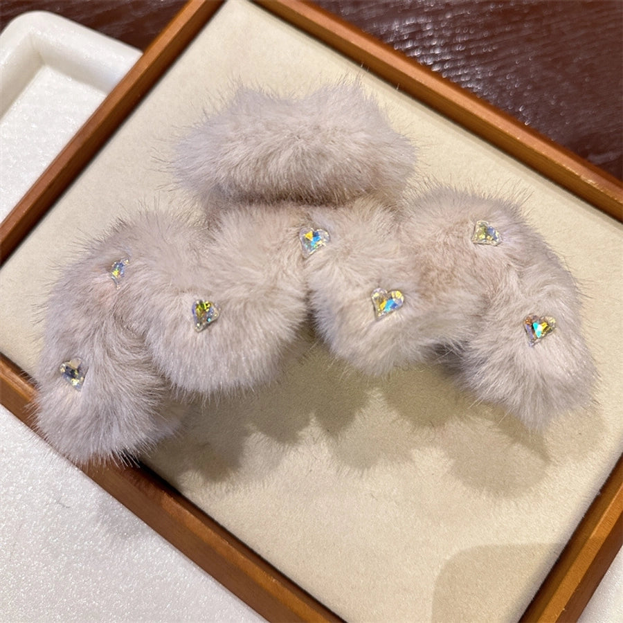 Women's Sweet Korean Style Solid Color Artificial Crystal Inlay Artificial Crystal Hair Claws