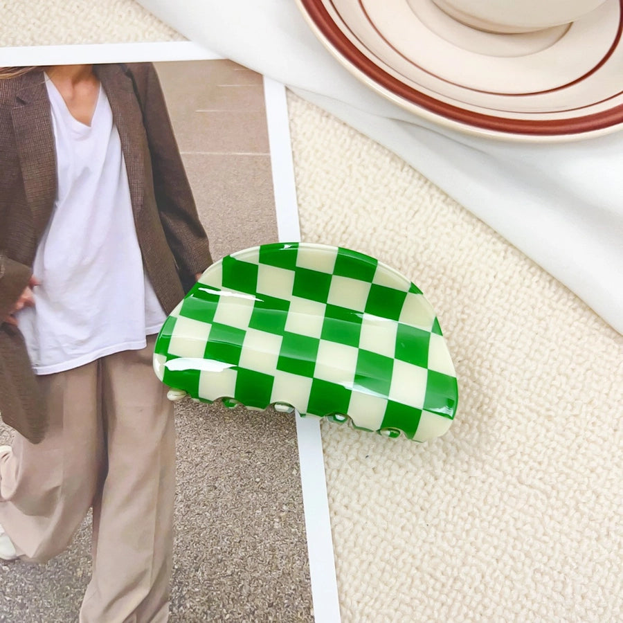 simple style lattice pvc hollow out hair claws