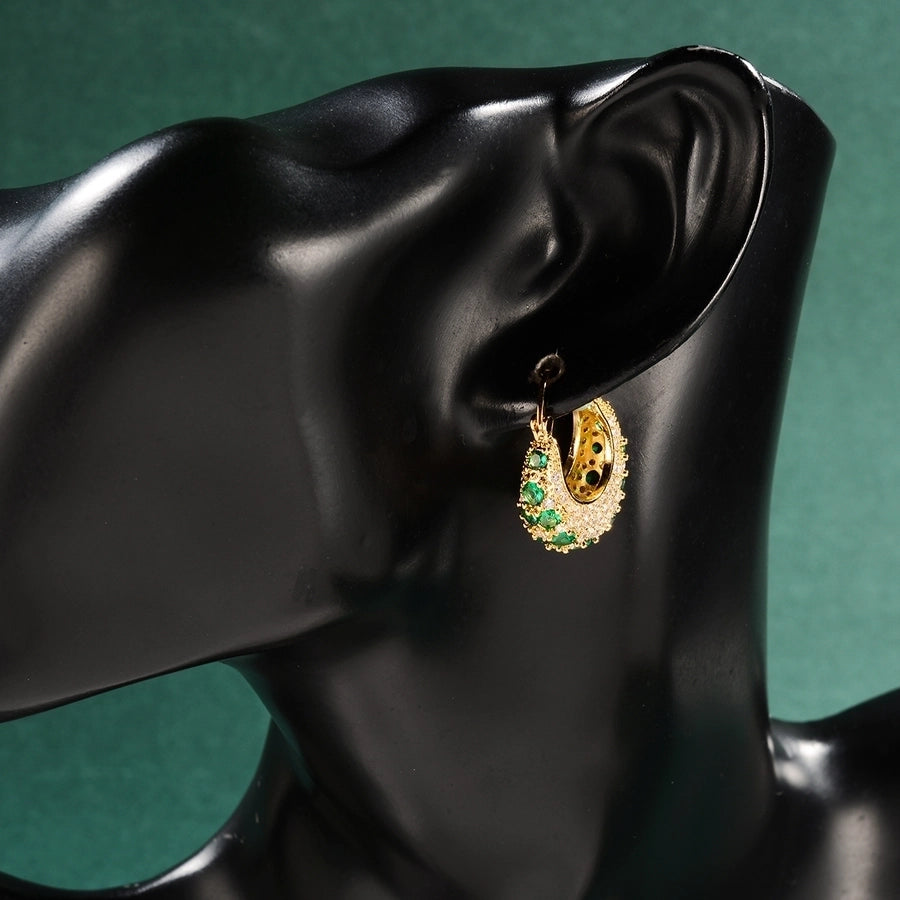 1 Pair Elegant Luxurious Geometric Plating Inlay Copper Zircon 18K Gold Plated Earrings