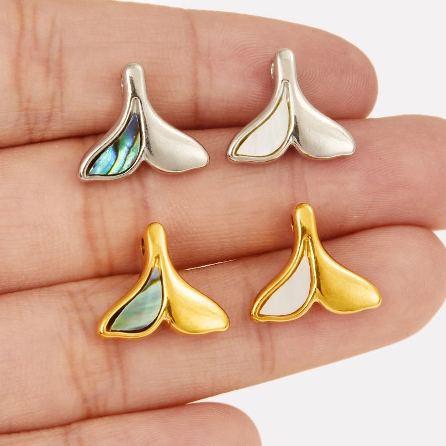 Jewelry Vintage Style Classic Style Fish Tail 304 Stainless Steel Shell 18K Gold Plated Irregular Plating Pendant Necklace