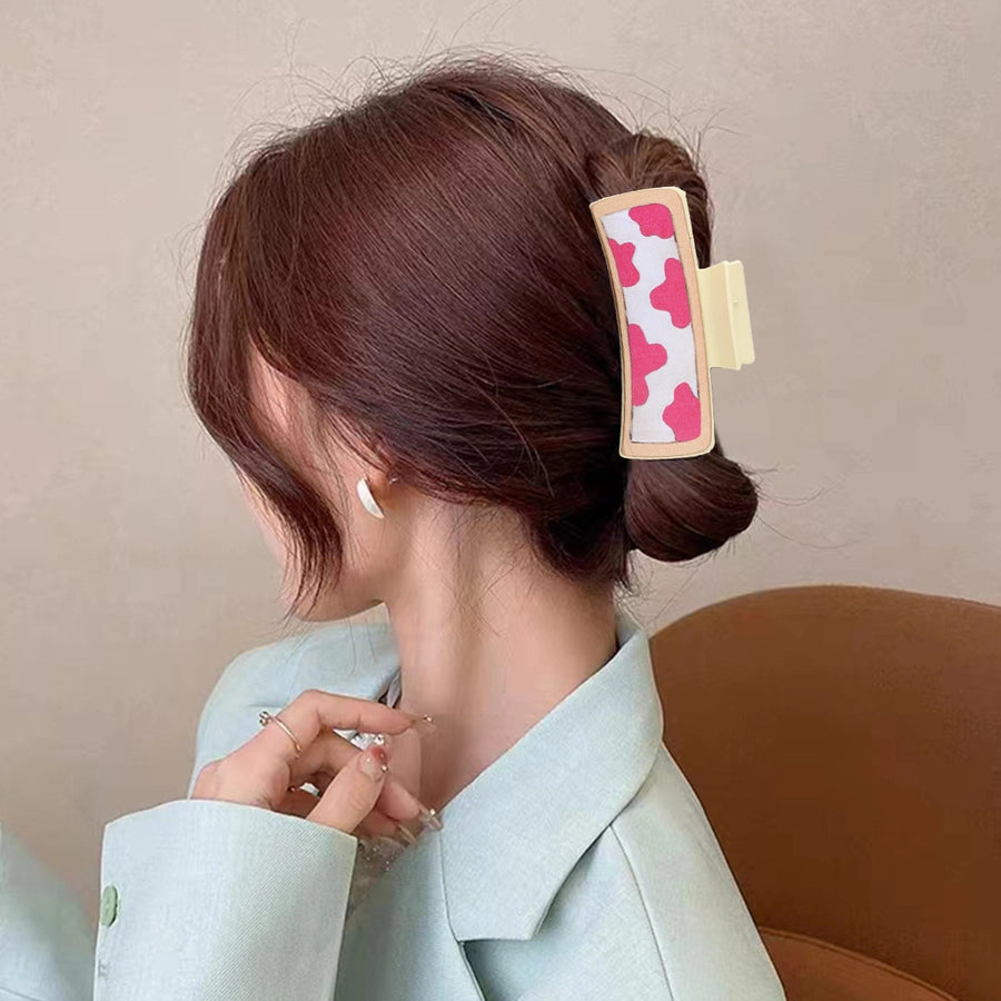 Women's Cute Cows Cow Pattern Pu Leather Hair Claws