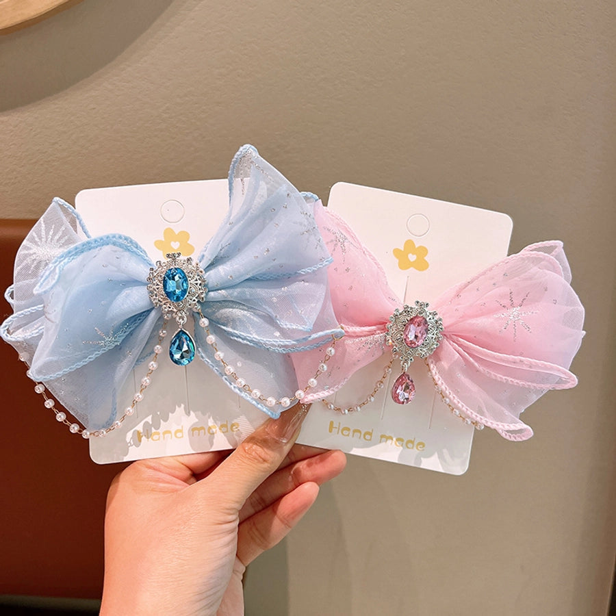 Kid'S Ethnic Style Bow Knot Synthetic Yarn Organza Hair Clip