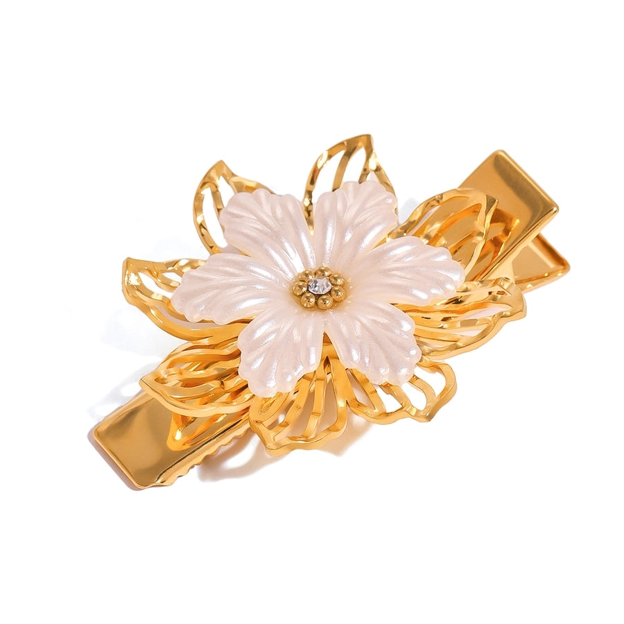 Women's Classic Style Flower 304 Stainless Steel Hair Clip