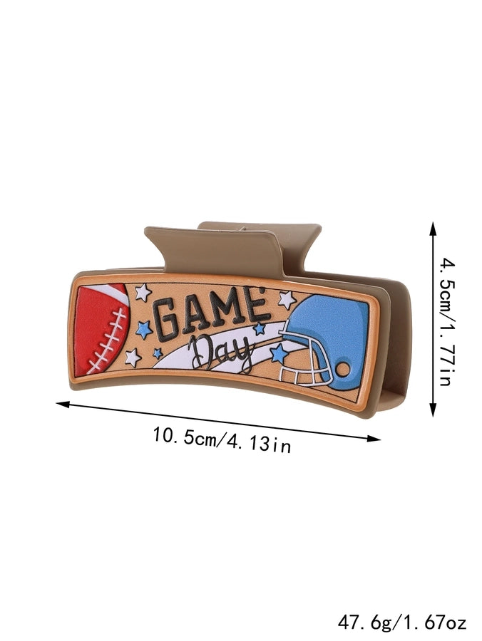 Women's Casual Preppy Style Simple Style Letter Rugby Pu Leather Hair Claws