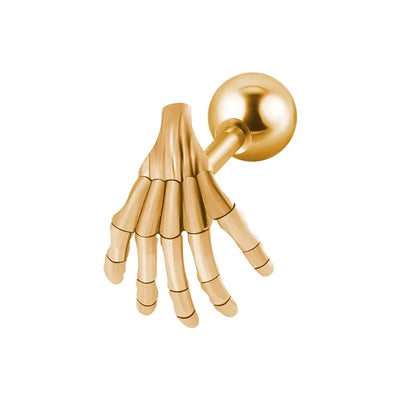 1 Piece Lip Rings Casual Elegant Vacation Ghost Hand 304 Stainless Steel 18K Gold Plated Ear Cartilage Rings & Studs