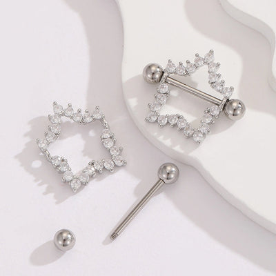 Ear Cartilage Rings & Studs Y2K Modern Style Pentagram 304 Stainless Steel Inlay Zircon Ear Cartilage Rings & Studs