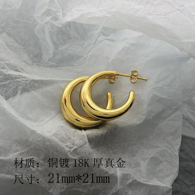 1 Pair Simple Style Water Droplets Rhombus Copper 18K Gold Plated Earrings