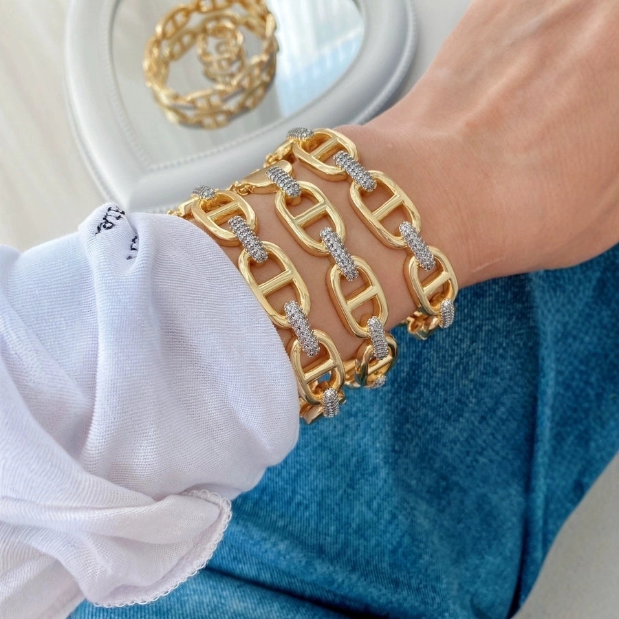 Jewelry Vintage Style Classic Style Geometric Copper Zircon Mixed Metal Rings Bracelets