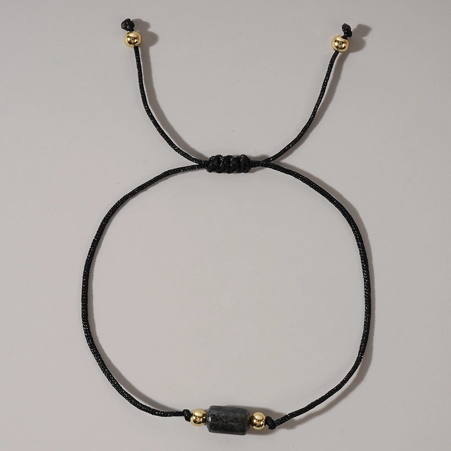 Autumn and Winter New Arrival Hot Sale New Chinese Color Natural Stone Copper Bead Bracelet Advanced Simple Personality Trendy Bracelet All-Matching