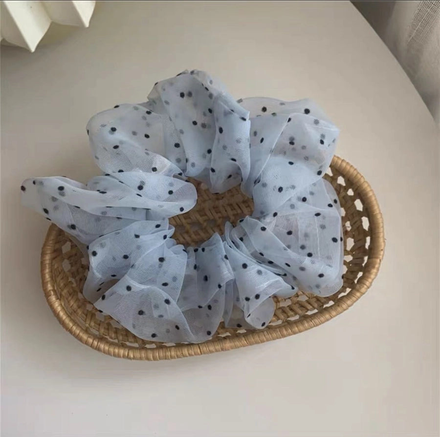 casual simple style polka dots gauze printing hair tie