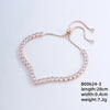 Copper K Gold Plated Shiny Metallic Inlay Geometric Zircon Bracelets