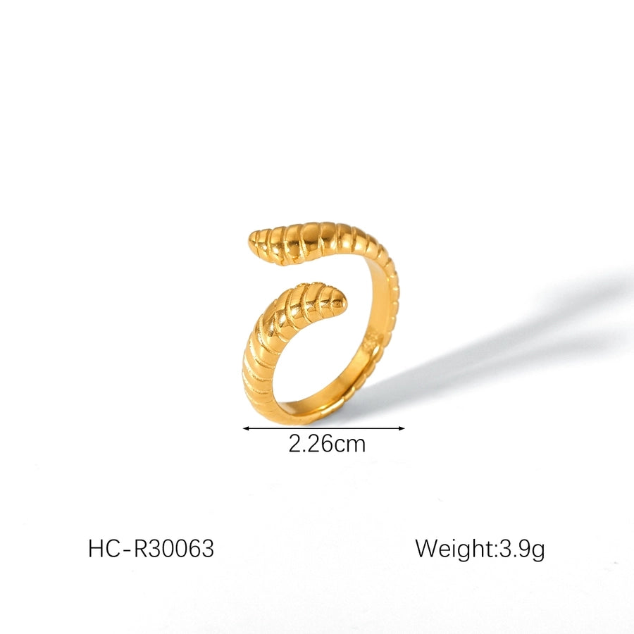 Jewelry IG Style Classic Style Irregular Geometric 304 Stainless Steel Titanium Steel 18K Gold Plated Open Rings