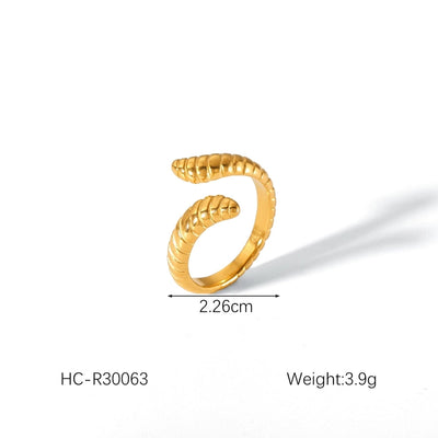 Jewelry IG Style Classic Style Irregular Geometric 304 Stainless Steel Titanium Steel 18K Gold Plated Open Rings