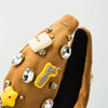 women's sweet simple style ice cream flannel inlay artificial pearls hair band