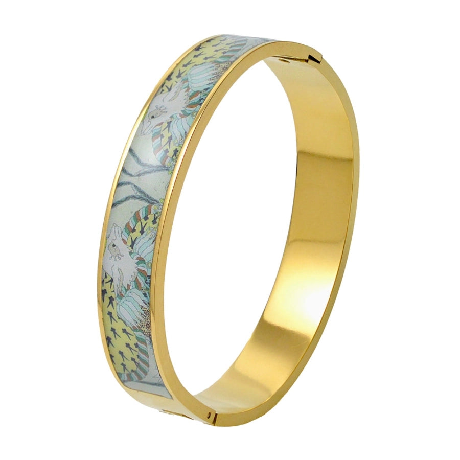 Nordic Style Luxurious Artistic Colorful Titanium Steel Gold Plated Titanium Steel Bangle In Bulk