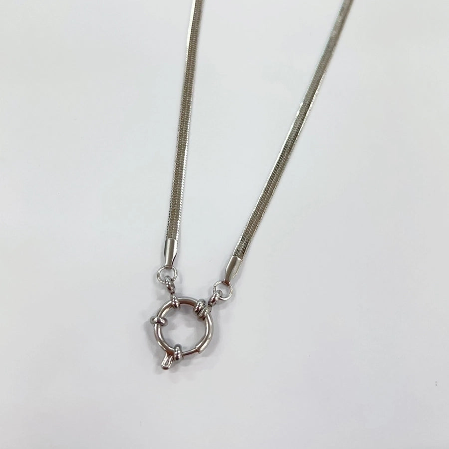 Jewelry Casual Basic Commute Solid Color 304 Stainless Steel 18K Gold Plated Pendant Necklace