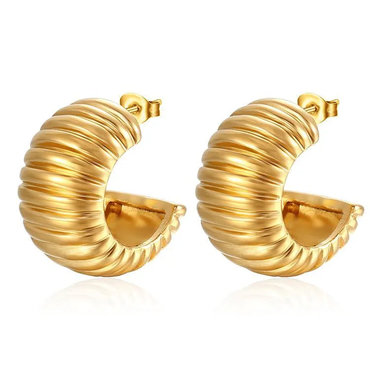 1 Pair Simple Style Geometric 304 Stainless Steel 18K Gold Plated Ear Studs