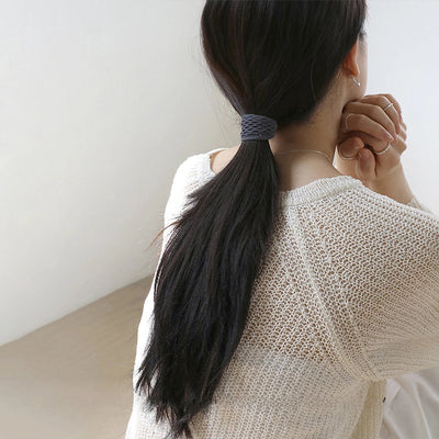 Korean style wide hair rope female Four Seasons adult ponytail leather cover headband simple temperament hair band high elastic durable rubber band