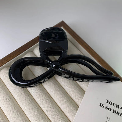 Super Fairy ~ Three-dimensional Bow Acetic Acid Grab Clip Temperament Gentle Ribbon Hairpin Sweet Large Shark Clip Women's Hair Accessories