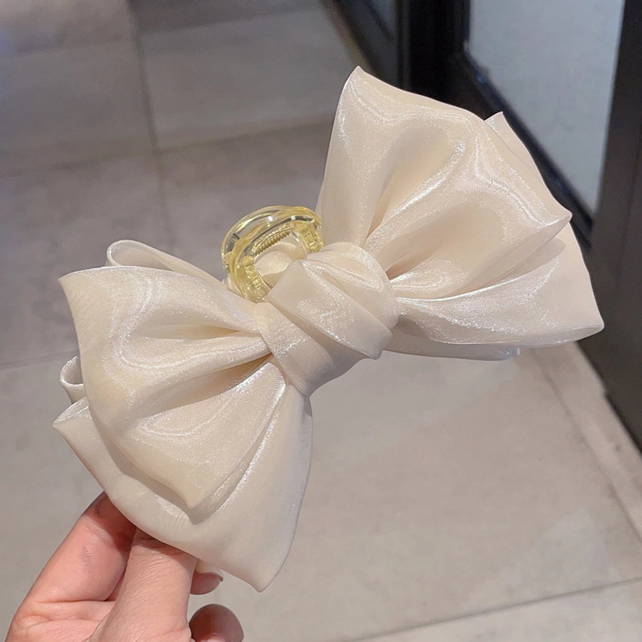 women's sweet simple style bow knot cloth hair claws